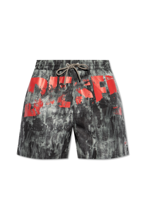 【DIESEL】 25SS RIO-41-D-POP Swim Shorts Men's Mid-length swim shorts with graphic print | Blue | Diesel